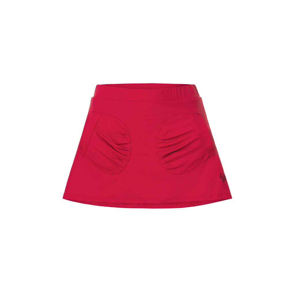Falda de padel roja con bolsillos